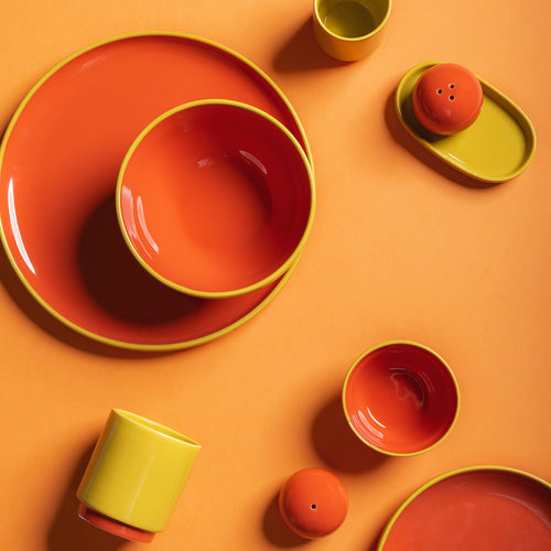 Ona - Peper en zoutstrooier 3-delig oranje/groen Duo