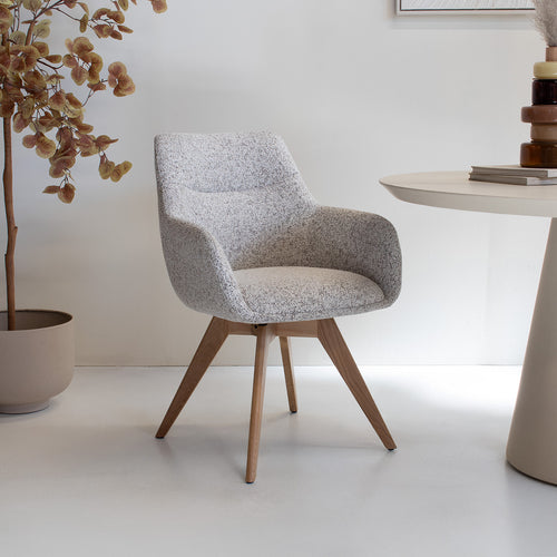 DÉJA Living Eetkamerstoel Noé - Beige/Naturel - Draaibaar - Set van 2 - vtwonen shop