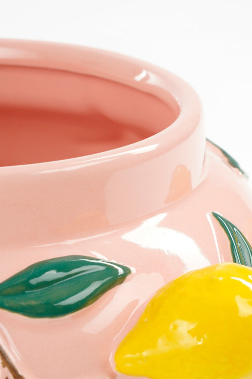 Mica Decorations Melika Bloempot Binnen - H19 x Ø29 cm - Keramiek - Lichtroze