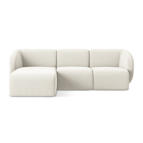 LaMiaSofa hoekbank links Cervo - velours - lichtbeige - 248x166x75