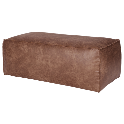 WOOOD poef Rodeo - Recycle Leer - Cognac  - 43x120x60