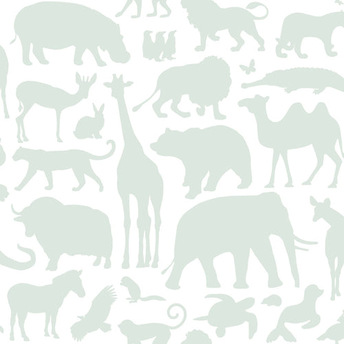 ESTAhome behang dieren mintgroen - 53 cm x 10.05 m - 139053