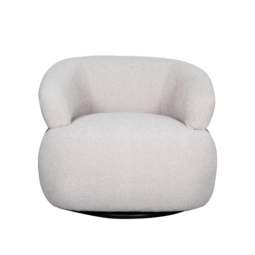 LABEL51 Fauteuil Valenza - Naturel/Walnoot Bouclé - Draaibaar - vtwonen shop