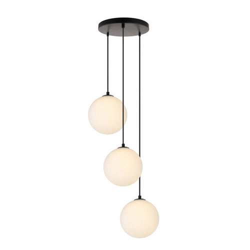 HOME DELUXE Glazen hanglamp SUNA Wit - 3-lichts