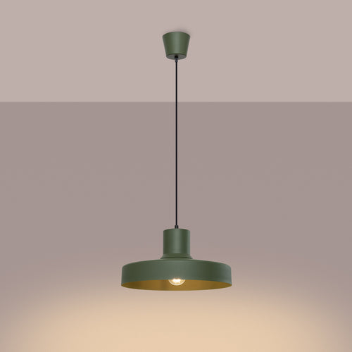 Sollux Lighting Hanglamp BILO olijfgroen - 35x35x120cm