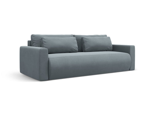 Cosmopolitan Design Slaapbank met opbergdoos Belfast 3-zits, flueel blauw grijs - 105x238x84cm