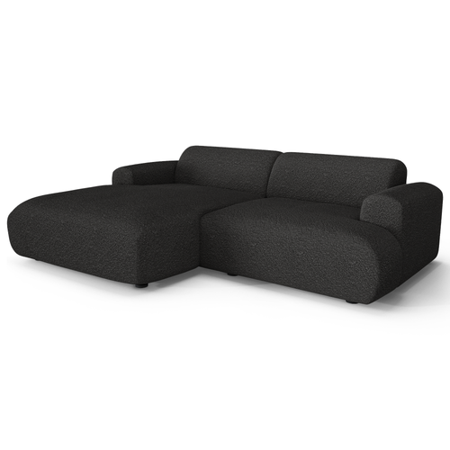 Sia Home - Hoekbanken links MYRA - Bouclette stof - Donker antraciet - 266cm - vtwonen shop