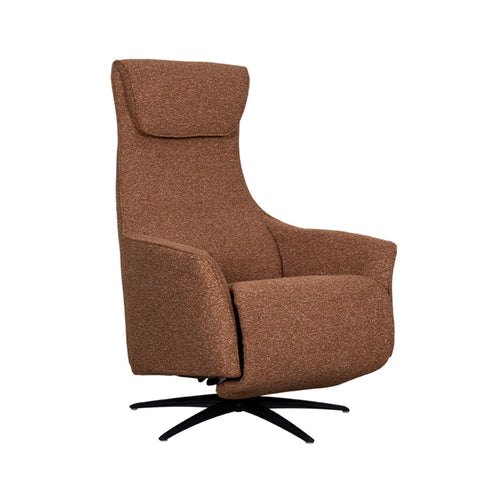 LABEL51 Fauteuil Lund Elektrisch - Oranje Bouclé - Draaibaar