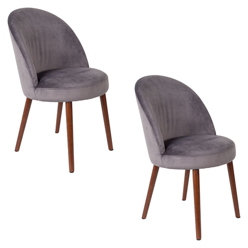 Dutchbone Barbara Eetkamerstoelen Grijs - Set van 2 - vtwonen shop