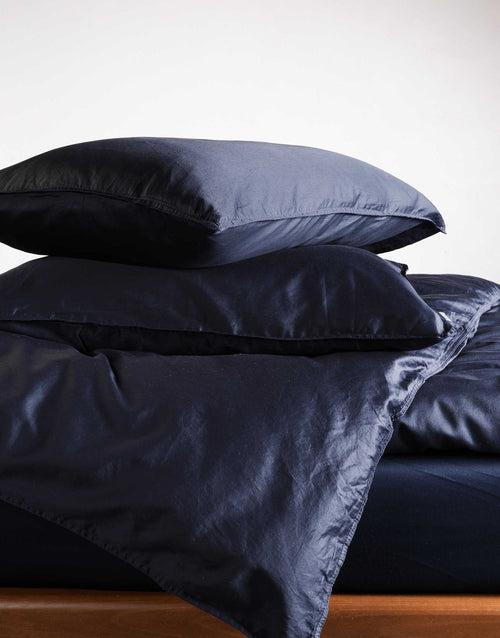 Essenza Minte dekbedovertrek - Lits-Jumeaux - 240x200/220 cm - Nightblue