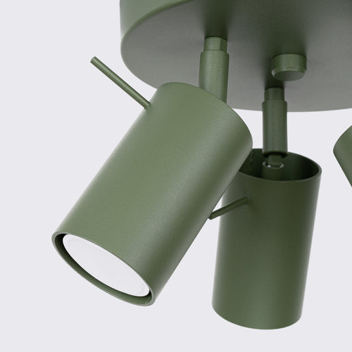 Sollux Lighting Plafondlamp RING 3P olijfgroen - 19,5x19,5x18,5cm