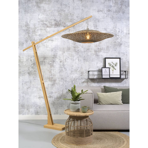 GOOD&MOJO vloerlamp Bali - bruin - Ø87cm - vtwonen shop