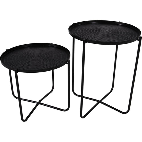 Lesli Living tuintafel zwart - zwart - Ø40,5x35cm