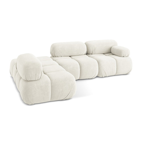 LaMiaSofa hoekbank links Sanremo - chenille stof - wit - 285x190x70