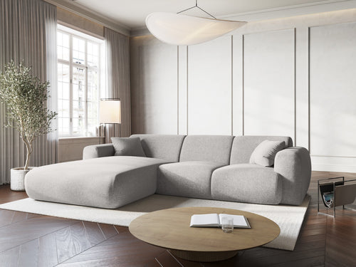 Cosmopolitan Design linker hoekbank Nolio 4-zits, chenille, lichtgrijs - 170x260x72cm