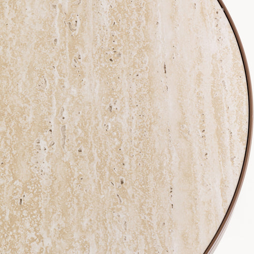 Kare Design Bijzettafel Cono Travertino Ø50cm walnoot