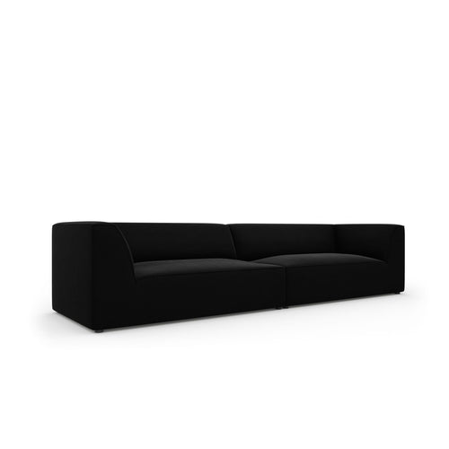 Cosmopolitan Design - Bank Siena 4-zits, flueel zwart - 93x302x69cm