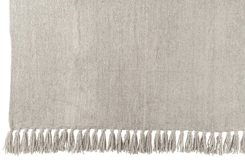 J-Line deken Chenille - polyester - grijs