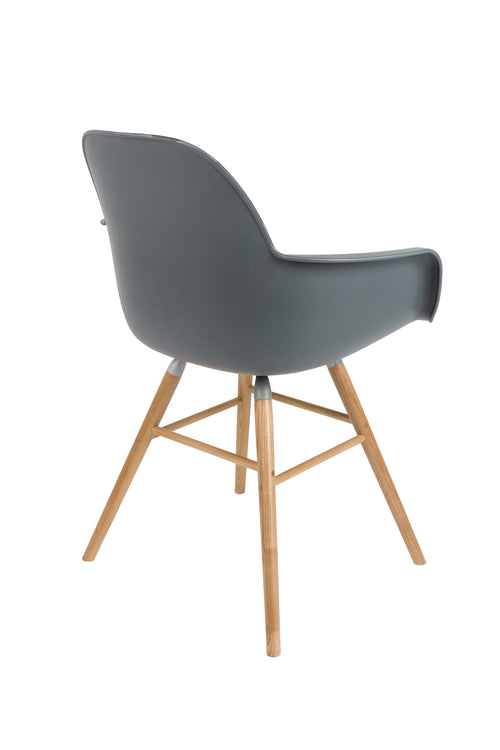 Zuiver Albert Kuip Eetkamerstoelen met armleuning Donkergrijs - Set van 2 - vtwonen shop