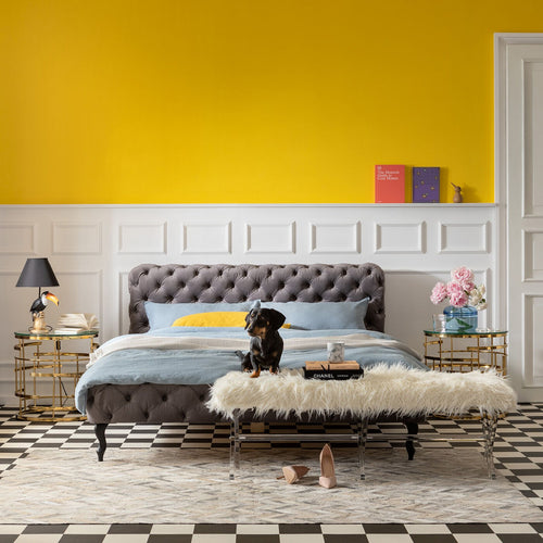 Kare Design Bed Desire - fluweel - grijs - 160x200cm - vtwonen shop