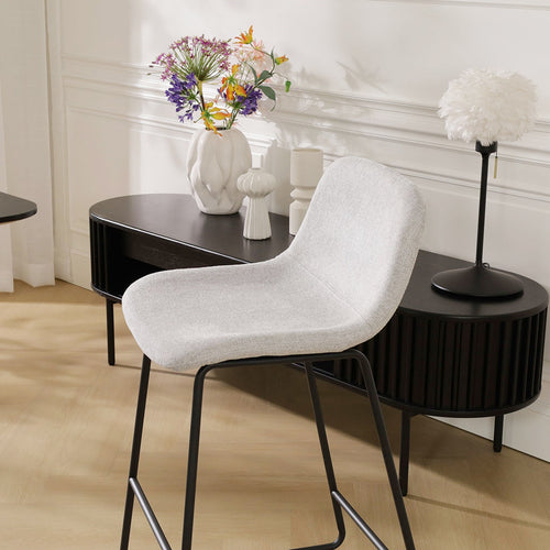 Nolon Nino-Mats Barkruk Lichtgrijs - Zwart Onderstel - 65 cm - vtwonen shop