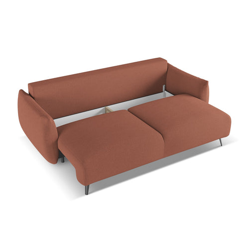 LaMiaSofa 3-zits slaapbank Genova - chenille stof - gedempt roze - 230x105x86