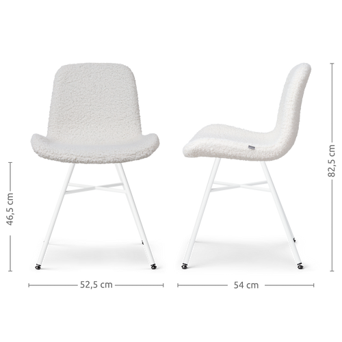 Nolon Noa-Fé Eetkamerstoelen Set van 2 - Teddy - Witte Poten - vtwonen shop