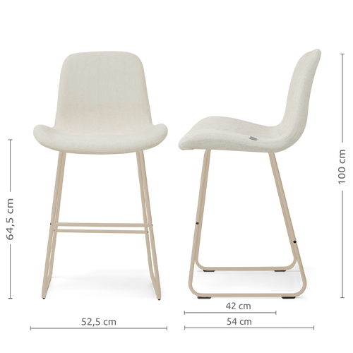 Nolon Nino-Fé barkruk cottonbeige - beige onderstel - 65 cm