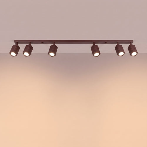 Sollux Lighting Plafondlamp RAYO 6L bruin - 117x6x16,5cm