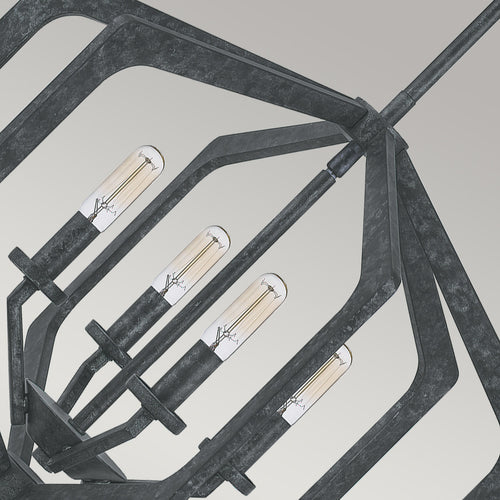 Elstead Quoizel Vanguard Draadframe Hanglamp Plafondlamp Oud Zwart