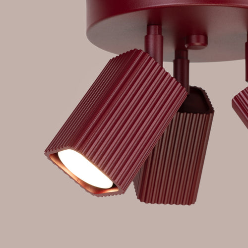 Sollux Lighting Plafondlamp RAYO 3P bordeaux - 20x20x18cm