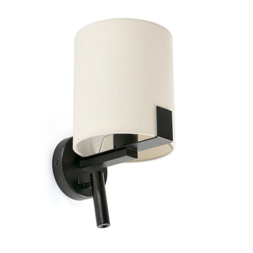 Faro NILA Leeslamp Mat Zwart Met Off White Kap