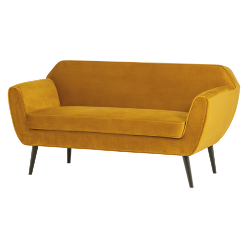 WOOOD bank 150 cm Rocco - Velvet - Okergeel - 75x150x82