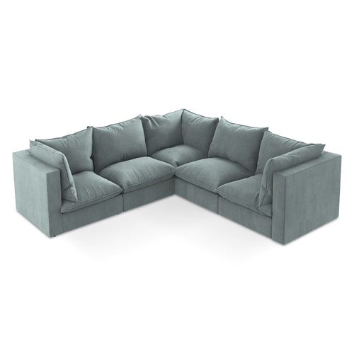 LaMiaSofa Modulaire hoekbank Ravenna - textuurstof - jeans - 255x255x77