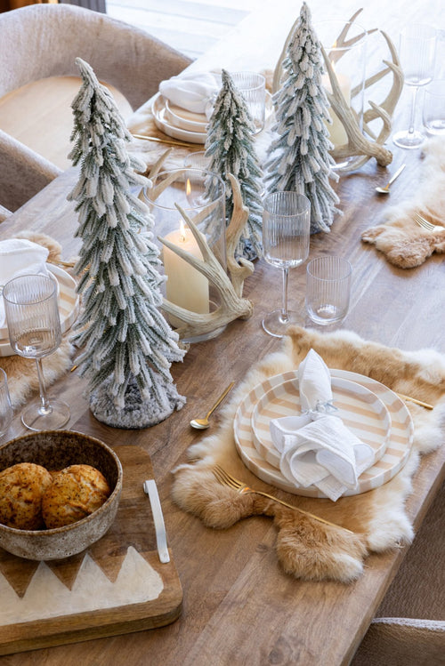 J-Line Kerstboom met sneeuw - PET - donkergroen/wit - medium