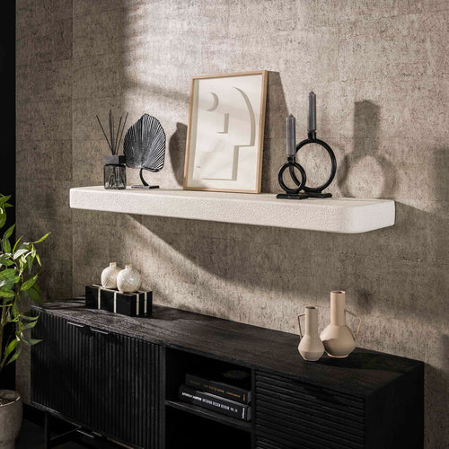 Giga Meubel Wandplank Stone - Wit Marmer Composiet - 150x29x8cm