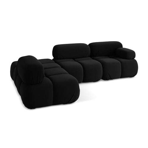 LaMiaSofa hoekbank links Sanremo - velours - zwart - 285x190x70