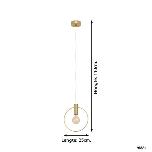 EGLO hanglamp Manizales - e27 - 25 cm - goud