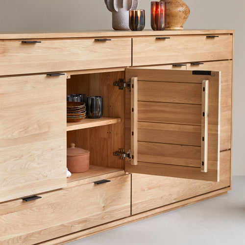 Tikamoon Massief eikenhouten buffet 200 cm - Naturel