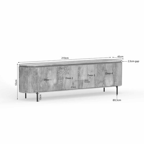 Starfurn  tv meubel Lana - taupe - 45x210x55cm