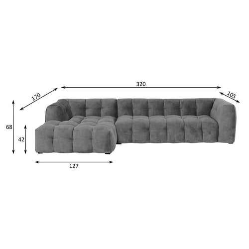 Kare Design Hoekbank Salamanca goudbruin links