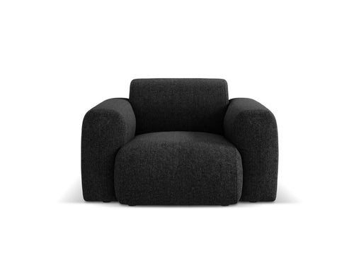 Cosmopolitan Design Fauteuil Nolio 2-zits, chenille, zwart - 95x105x72cm