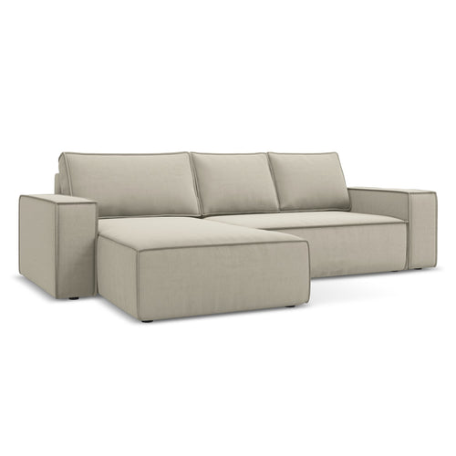 LaMiaSofa hoekbank links Livorno - velours - parel - 290x185x82