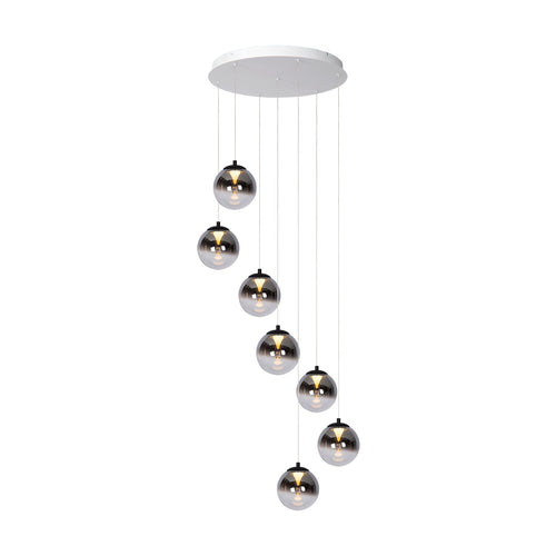 Atmooz hanglamp Monza 7 rond - wit - Ø 60 x H 167 cm - geïntegreerde led