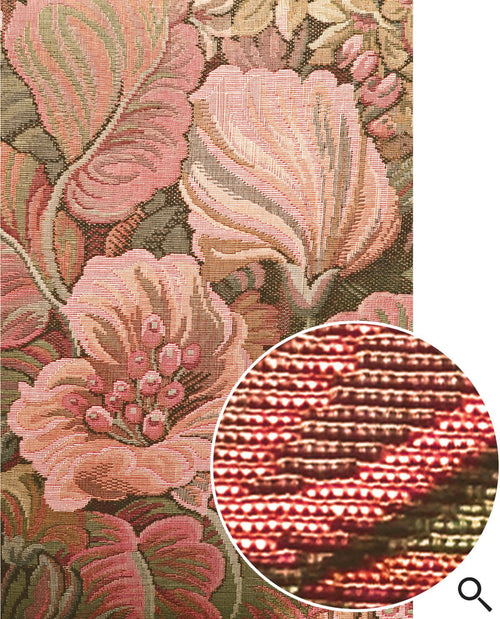 ESTAhome fotobehang geborduurd bloemmotief roze en groen - 250 x 279 cm - 159467 - vtwonen shop