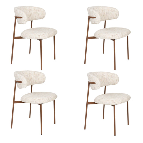Housecraft Living Claes Eetkamerstoelen Gemêleerd Off-White - Set van 4