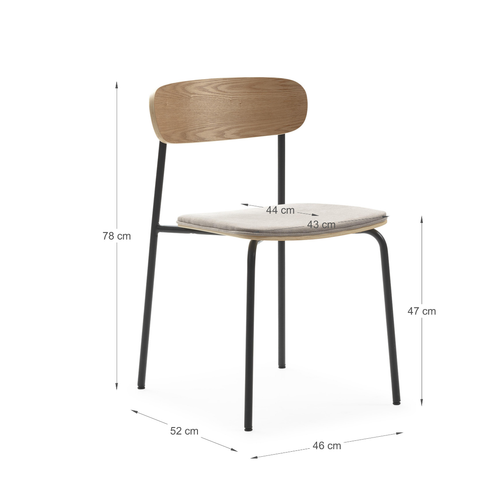 Calicosy - ADRIANA Set van 2 stoelen in stof - Grijs - 51x46x47 cm