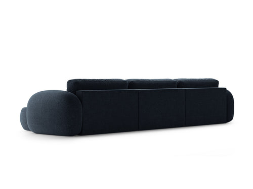 Cosmopolitan Design Converteerbare panoramische bank met opbergdoos Tonale 5-zits, chenille marineblauw - 149x362x88cm