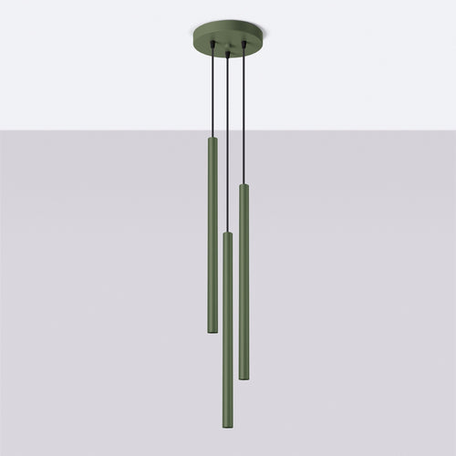 Sollux Lighting Hanglamp PASTELO 3P olijfgroen - 19,5x19,5x104cm