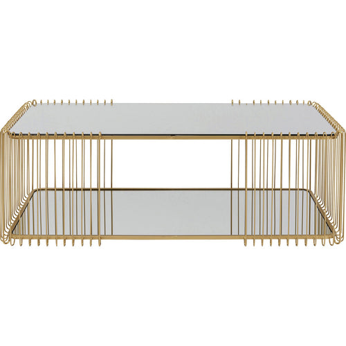 Kare Design Salontafel Wire Double 120x60cm goud - vtwonen shop